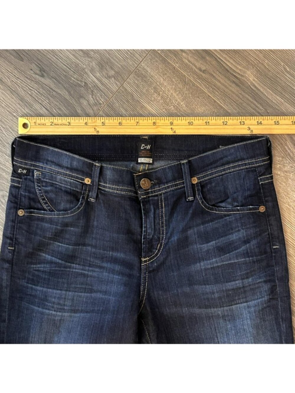 Citizens Of Humanity Dani Jeans Womens 28 Blue Dark Wash Cropped Straight Cuffed - Picture 9 of 13